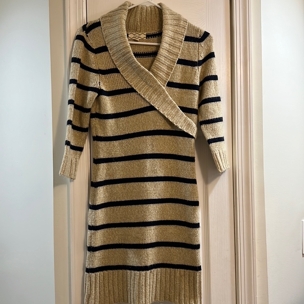 Gorgeous Sweater dress with navy stripes by Pink rose petite